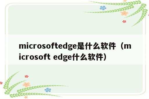 microsoftedge是什么软件（microsoft edge什么软件）
