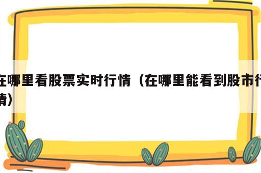 在哪里看股票实时行情（在哪里能看到股市行情）