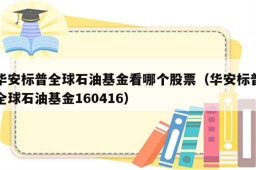 华安标普全球石油基金看哪个股票（华安标普全球石油基金160416）