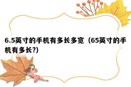 6.5英寸的手机有多长多宽（65英寸的手机有多长?）