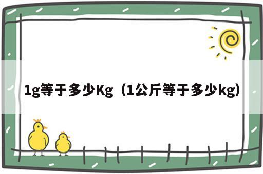 1g等于多少Kg（1公斤等于多少kg）