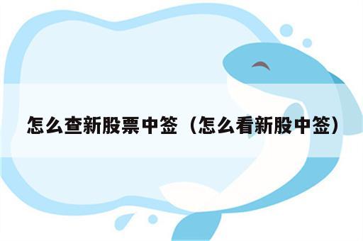 怎么查新股票中签（怎么看新股中签）