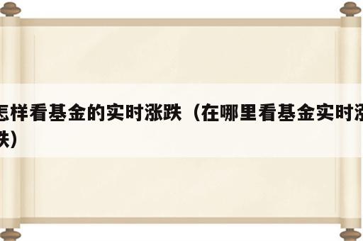 怎样看基金的实时涨跌（在哪里看基金实时涨跌）