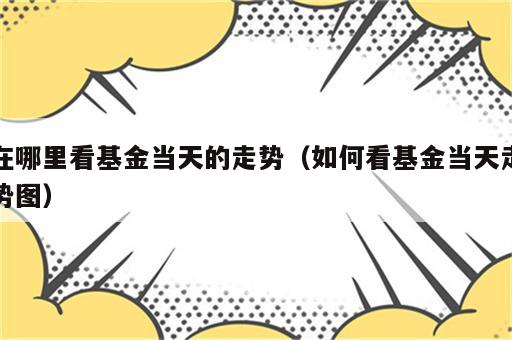 在哪里看基金当天的走势（如何看基金当天走势图）