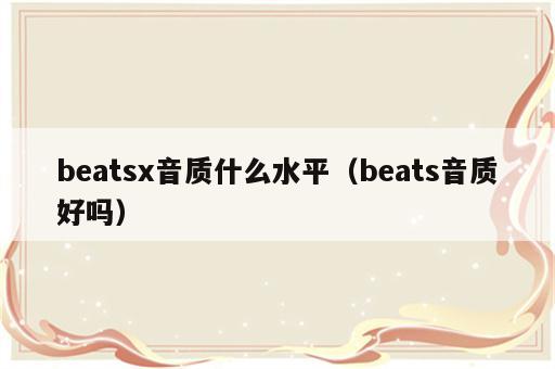 beatsx音质什么水平（beats音质好吗）