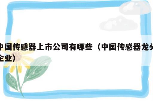 中国传感器上市公司有哪些（中国传感器龙头企业）