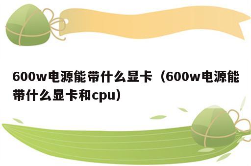 600w电源能带什么显卡（600w电源能带什么显卡和cpu）