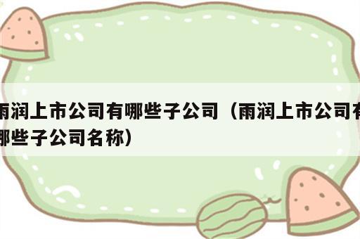 雨润上市公司有哪些子公司（雨润上市公司有哪些子公司名称）
