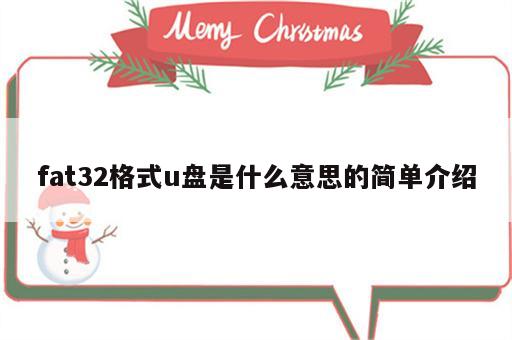 fat32格式u盘是什么意思的简单介绍