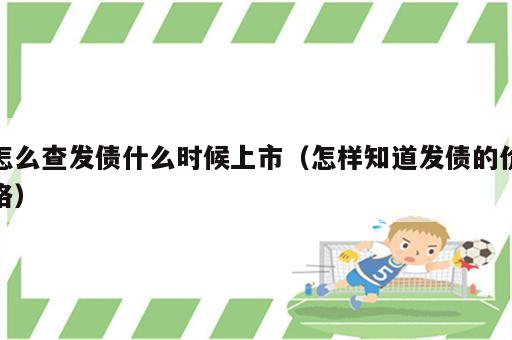 怎么查发债什么时候上市（怎样知道发债的价格）