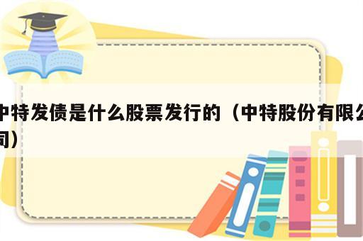 中特发债是什么股票发行的（中特股份有限公司）