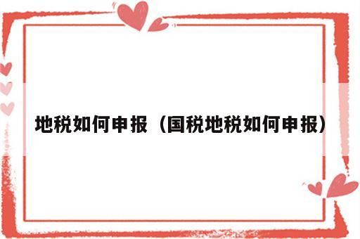 地税如何申报（国税地税如何申报）