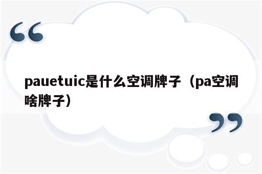 pauetuic是什么空调牌子（pa空调啥牌子）