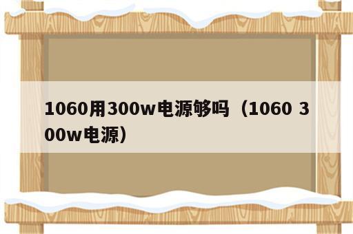 1060用300w电源够吗（1060 300w电源）
