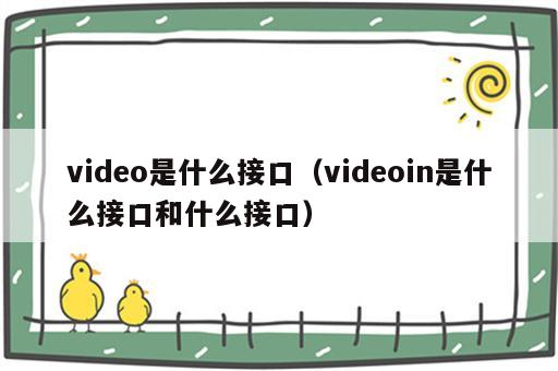 video是什么接口（videoin是什么接口和什么接口）