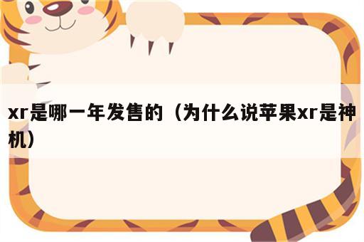 xr是哪一年发售的（为什么说苹果xr是神机）