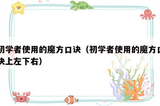 初学者使用的魔方口诀（初学者使用的魔方口诀上左下右）
