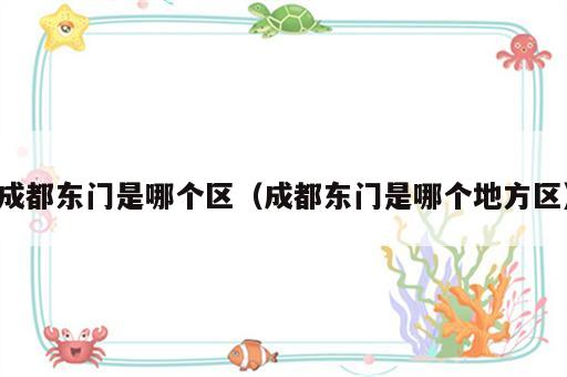 成都东门是哪个区（成都东门是哪个地方区）