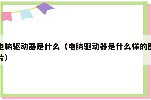 电脑驱动器是什么（电脑驱动器是什么样的图片）