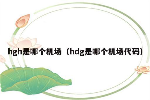 hgh是哪个机场（hdg是哪个机场代码）