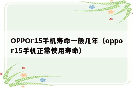 OPPOr15手机寿命一般几年（oppor15手机正常使用寿命）