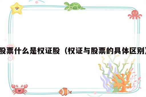 股票什么是权证股（权证与股票的具体区别）