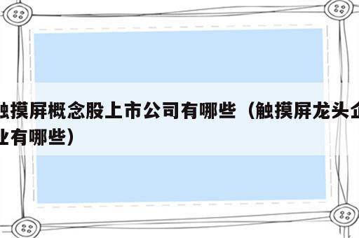 触摸屏概念股上市公司有哪些（触摸屏龙头企业有哪些）