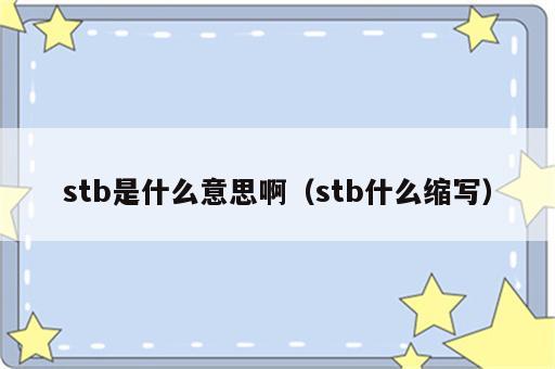 stb是什么意思啊（stb什么缩写）