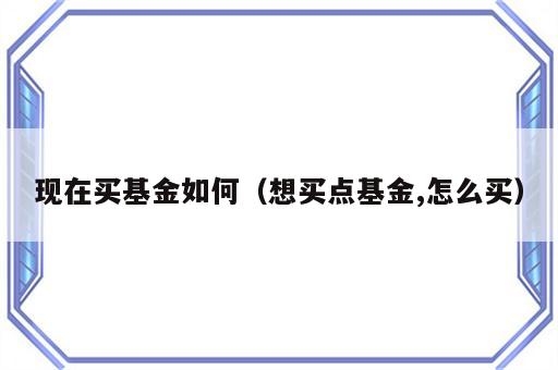 现在买基金如何（想买点基金,怎么买）