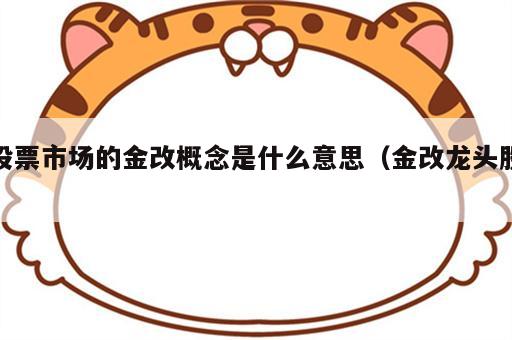 股票市场的金改概念是什么意思（金改龙头股）