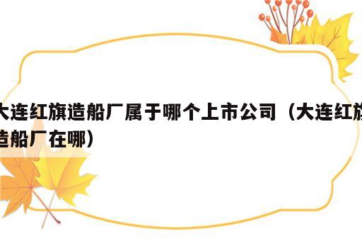 大连红旗造船厂属于哪个上市公司（大连红旗造船厂在哪）