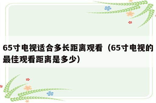 65寸电视适合多长距离观看（65寸电视的最佳观看距离是多少）