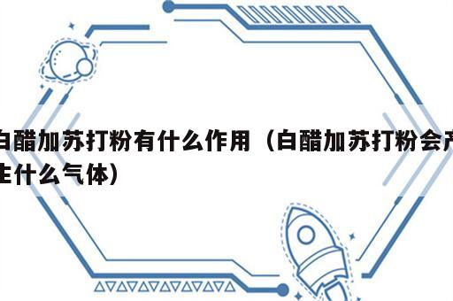 白醋加苏打粉有什么作用（白醋加苏打粉会产生什么气体）