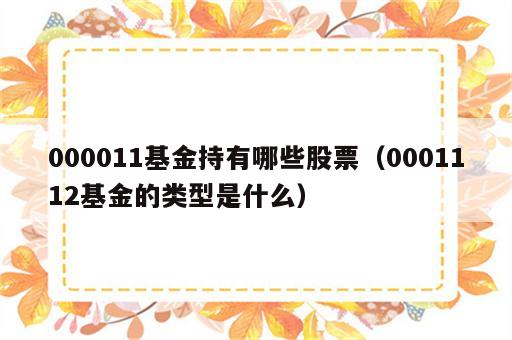 000011基金持有哪些股票（0001112基金的类型是什么）