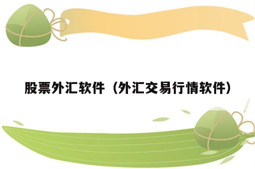 股票外汇软件（外汇交易行情软件）