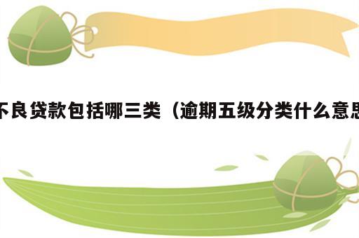 不良贷款包括哪三类（逾期五级分类什么意思）
