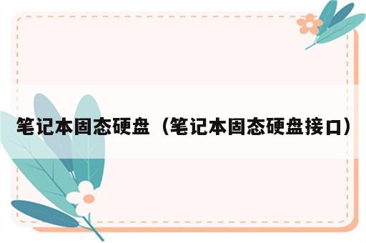 笔记本固态硬盘（笔记本固态硬盘接口）