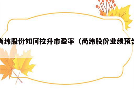 尚纬股份如何拉升市盈率（尚纬股份业绩预告）