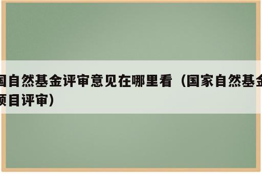 国自然基金评审意见在哪里看（国家自然基金项目评审）