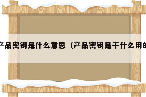 产品密钥是什么意思（产品密钥是干什么用的）