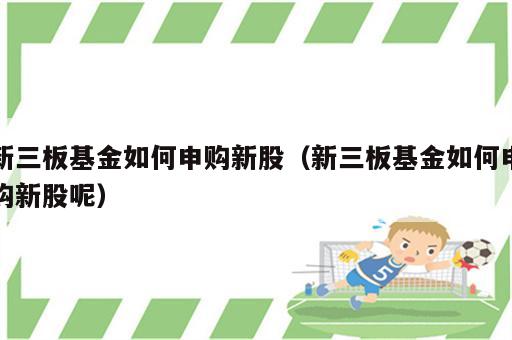新三板基金如何申购新股（新三板基金如何申购新股呢）