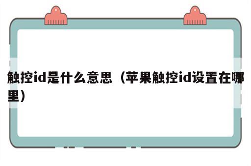 触控id是什么意思（苹果触控id设置在哪里）