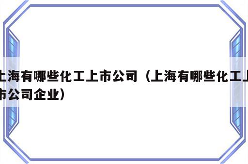 上海有哪些化工上市公司（上海有哪些化工上市公司企业）