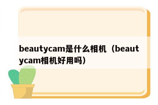 beautycam是什么相机（beautycam相机好用吗）