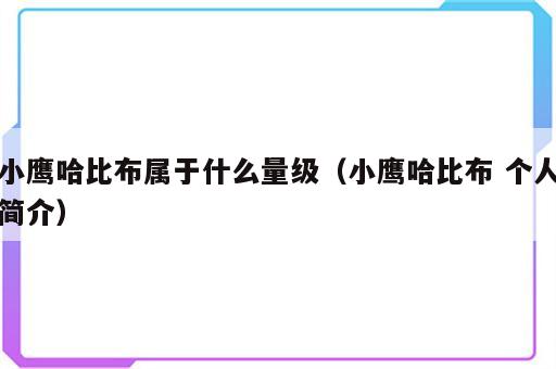 小鹰哈比布属于什么量级（小鹰哈比布 个人简介）