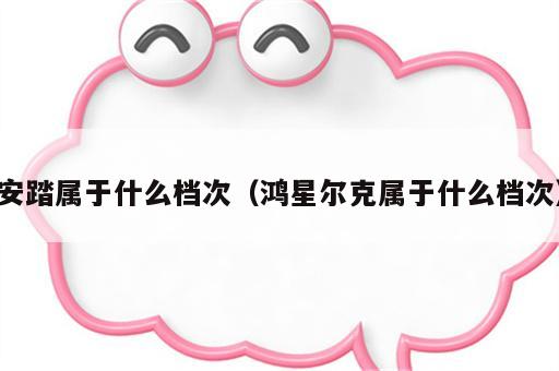 安踏属于什么档次（鸿星尔克属于什么档次）