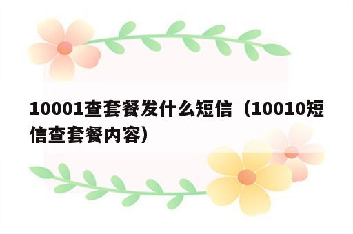 10001查套餐发什么短信（10010短信查套餐内容）