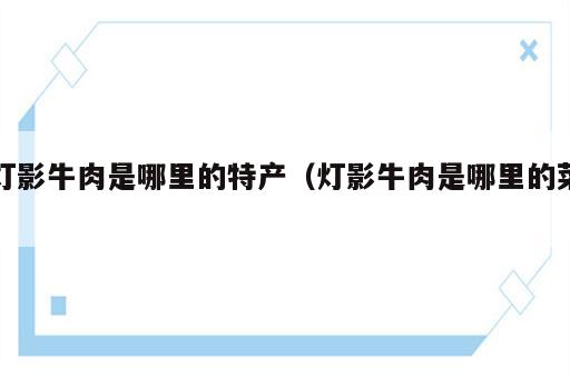 灯影牛肉是哪里的特产（灯影牛肉是哪里的菜）