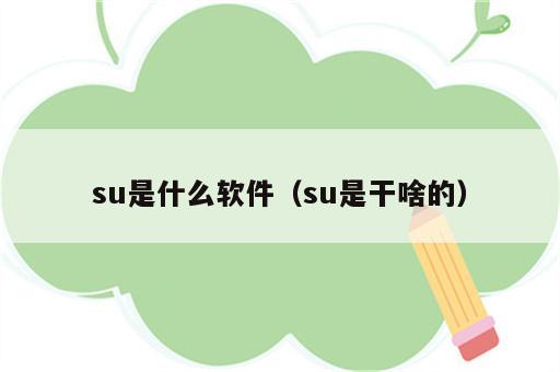 su是什么软件（su是干啥的）