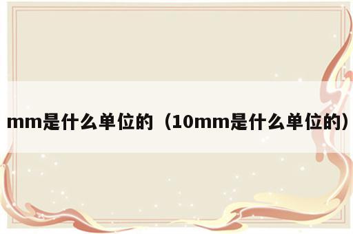 mm是什么单位的（10mm是什么单位的）